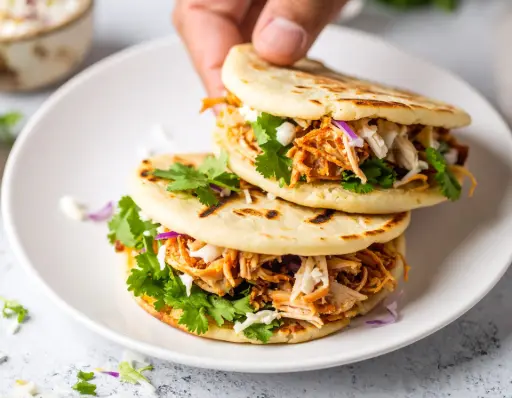 [Arepa Venezolana de Pollo Mechada] Arepa Venezolana de Pollo Mechada